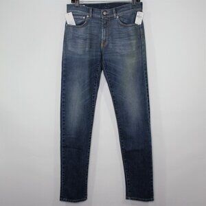 Eidos By Isaia Napoli Mens 30 x 32 Slim Fit Wax Coated Zip Fly Jeans NEW R1456